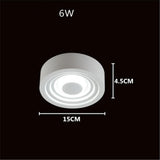 Modern 6 Inch Round Geometric LED Flush Mount Ceiling Light with Aluminum Finish