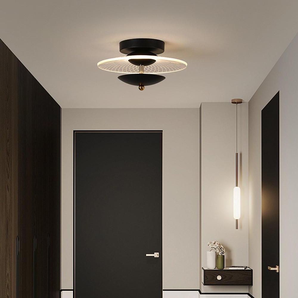 Geometric Wave Round 6W LED Flush Mount Ceiling Light Modern Small Fixture for Kitchen and Hallway