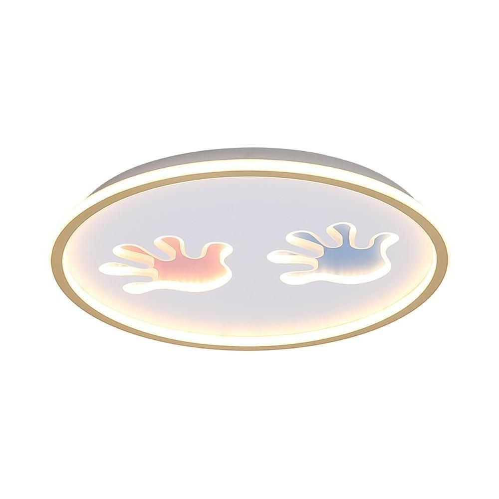 Modern Round LED Ceiling Light with Cartoon Hands Design for Childrens Bedroom Nordic Flush Mount