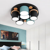 Modern Geometric Lantern LED Flush Mount Ceiling Light Fixture for Living Room and Bedroom Lighting
