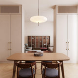 Model 2065 Mid Century Modern Pendant Lamp Opalescent Saucer Suspension Light