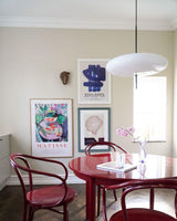 Model 2065 Mid Century Modern Pendant Lamp Opalescent Saucer Suspension Light