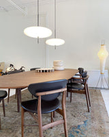 Model 2065 Mid Century Modern Pendant Lamp Opalescent Saucer Suspension Light