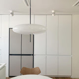 Model 2065 Mid Century Modern Pendant Lamp Opalescent Saucer Suspension Light