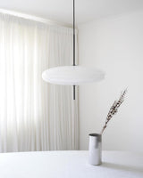 Model 2065 Mid Century Modern Pendant Lamp Opalescent Saucer Suspension Light