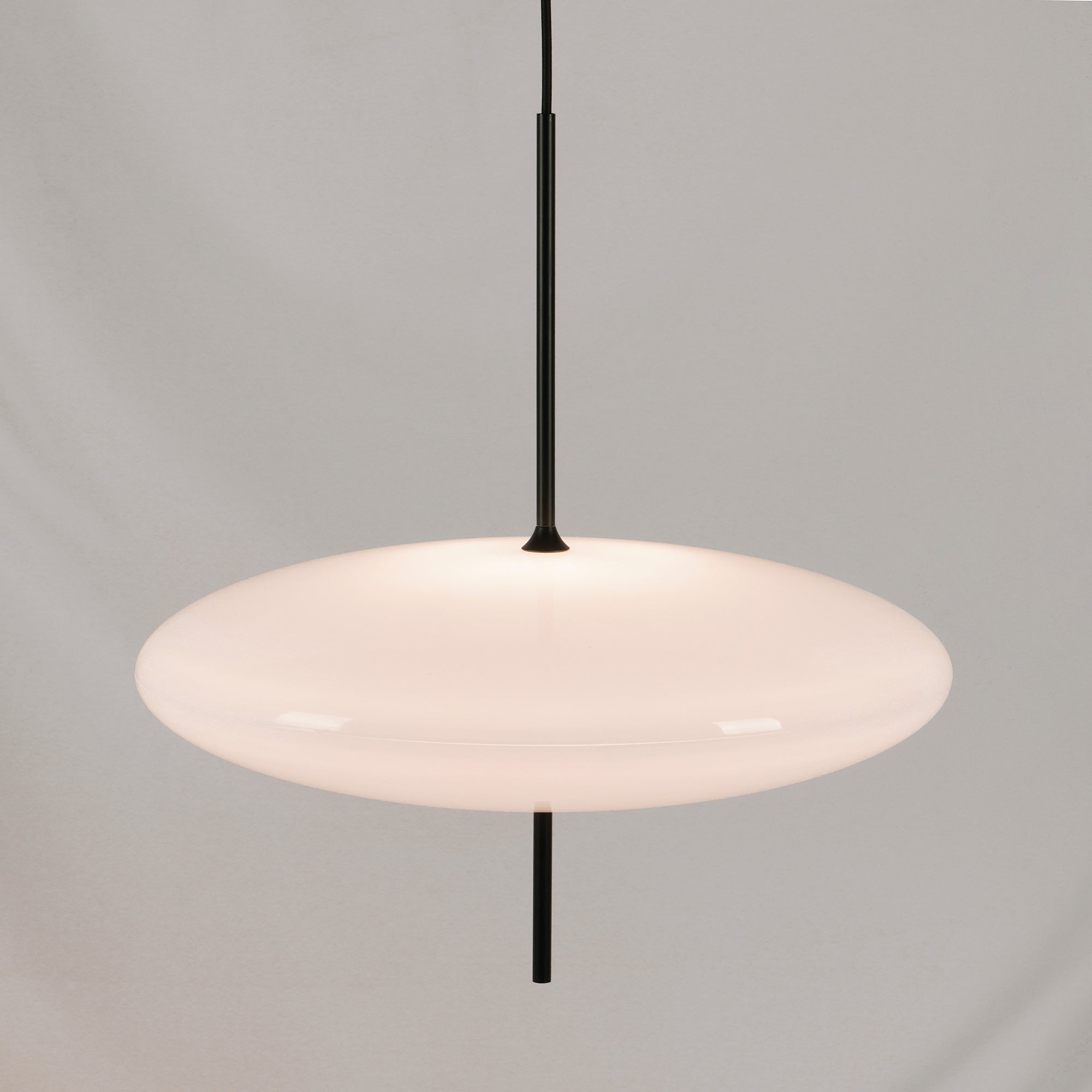 Model 2065 Mid Century Modern Pendant Lamp Opalescent Saucer Suspension Light