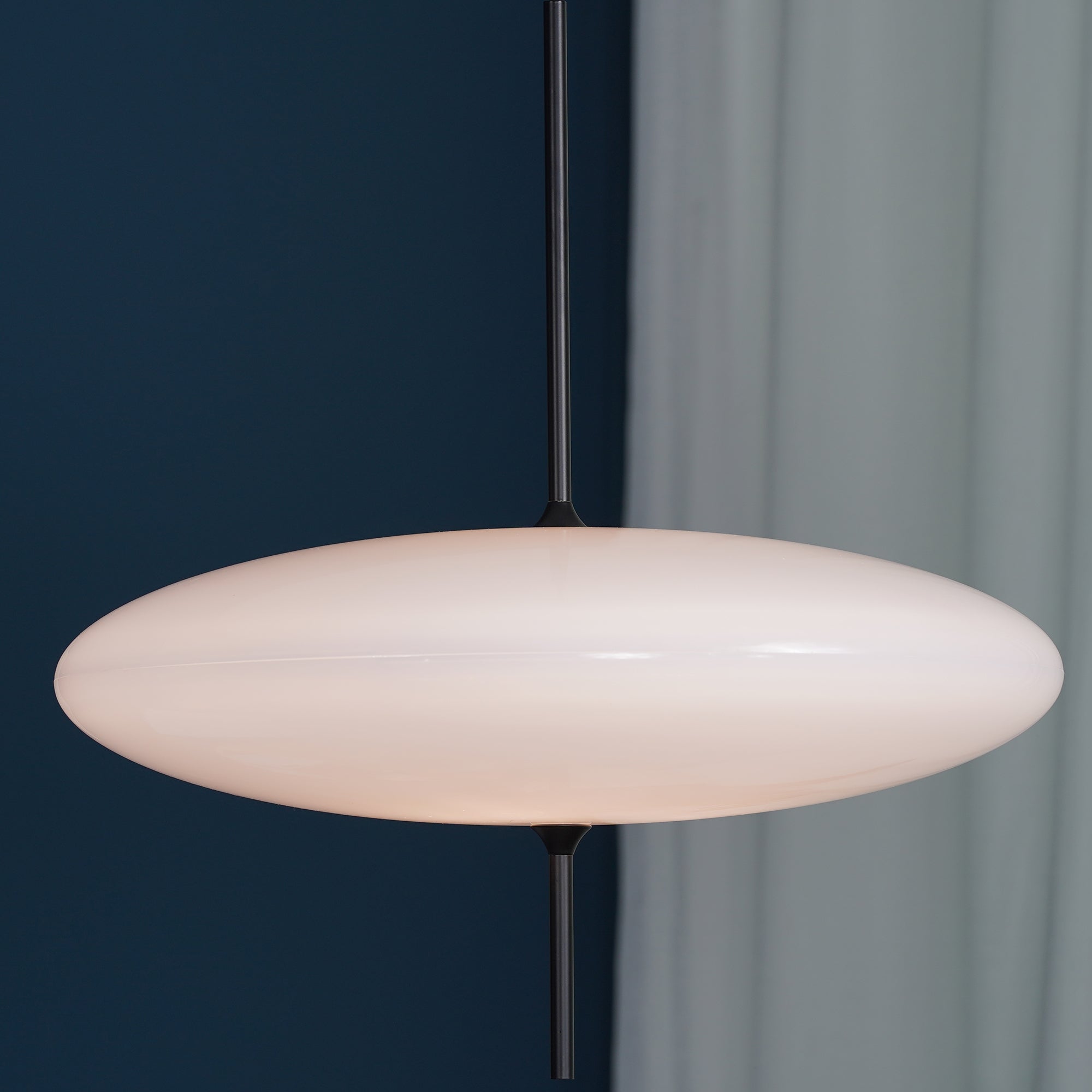 Model 2065 Mid Century Modern Pendant Lamp Opalescent Saucer Suspension Light