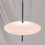 Model 2065 Mid Century Modern Pendant Lamp Opalescent Saucer Suspension Light
