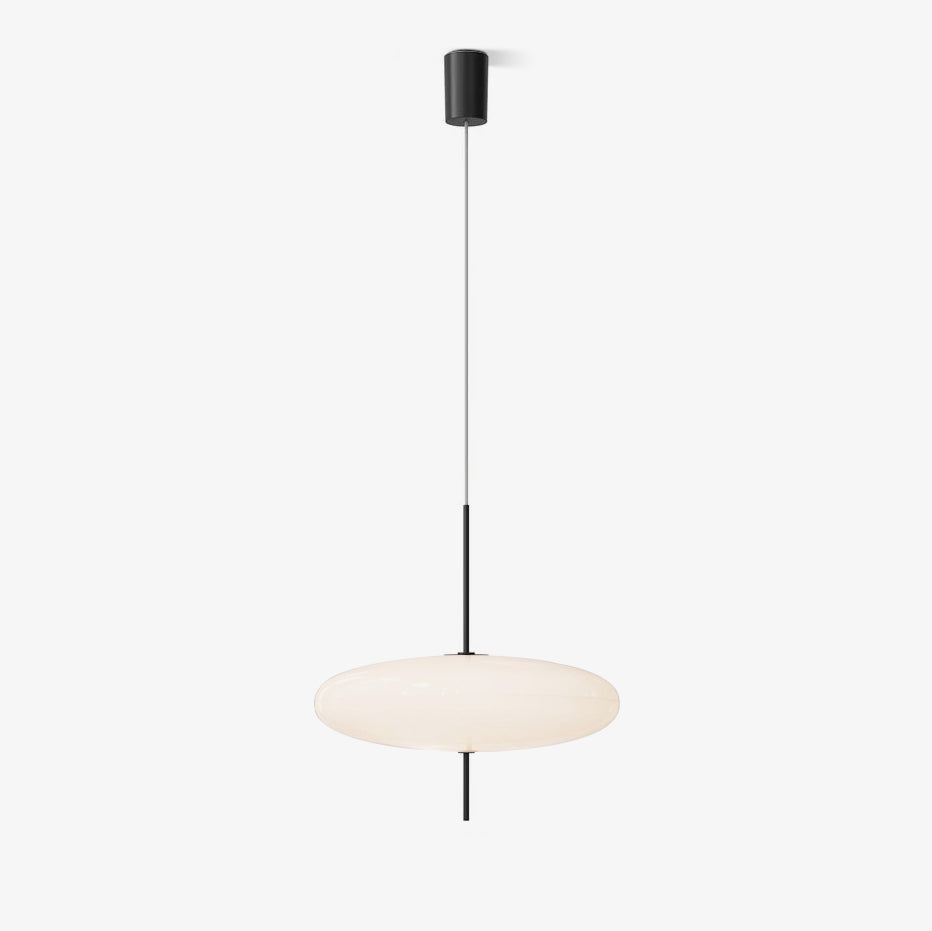 Model 2065 Mid Century Modern Pendant Lamp Opalescent Saucer Suspension Light