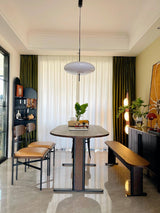 Model 2065 Mid Century Modern Pendant Lamp Opalescent Saucer Suspension Light