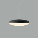 Model 2065 Mid Century Modern Pendant Lamp Opalescent Saucer Suspension Light