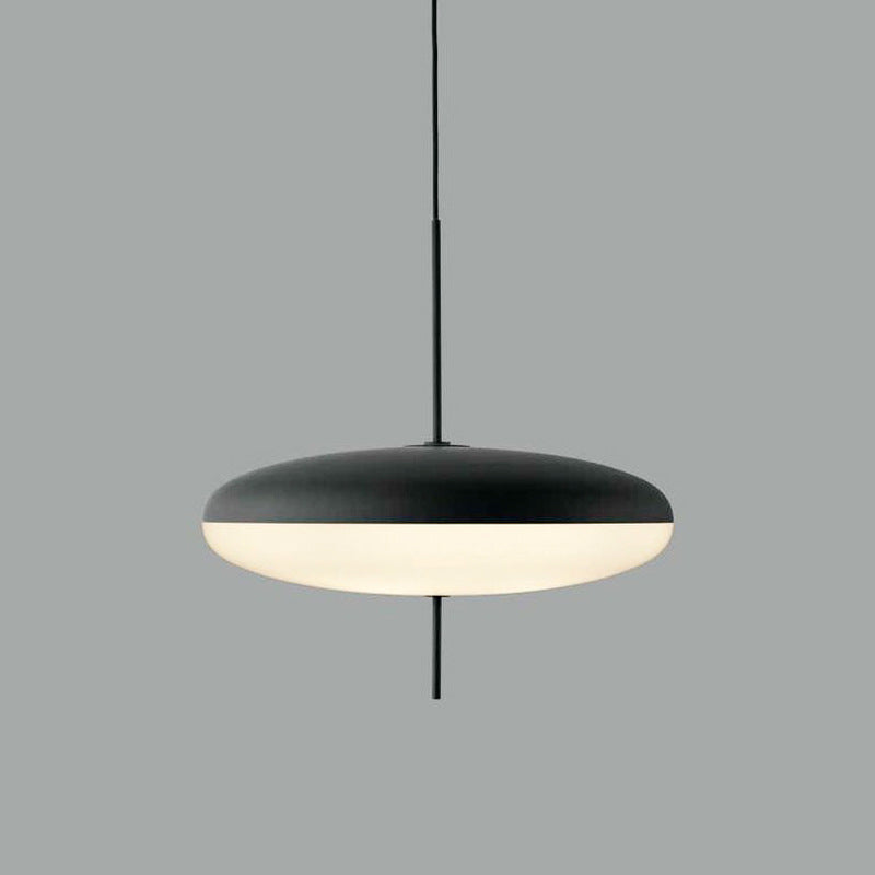Model 2065 Mid Century Modern Pendant Lamp Opalescent Saucer Suspension Light
