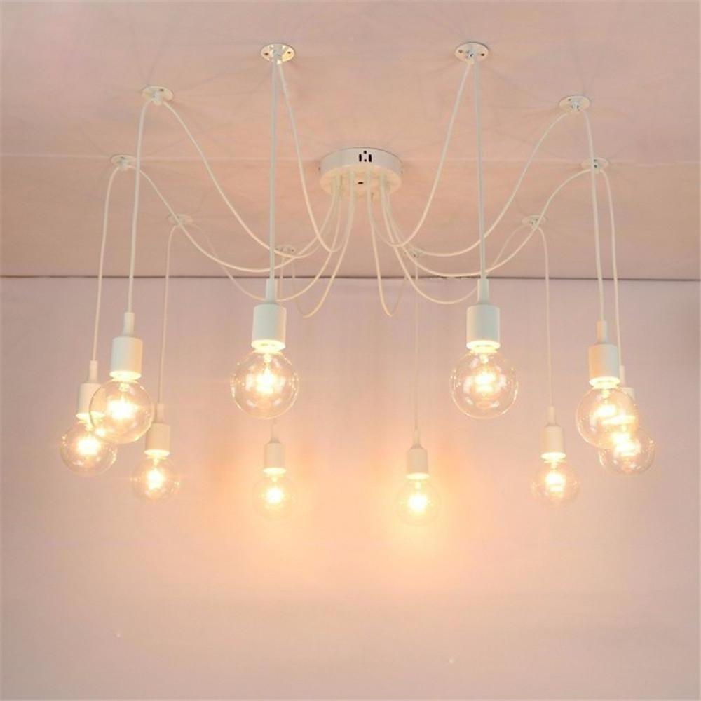 Modern 10 Head Cluster Spider Chandelier DIY Adjustable Industrial LED Pendant Ceiling Light