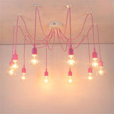 Modern 10 Head Cluster Spider Chandelier DIY Adjustable Industrial LED Pendant Ceiling Light