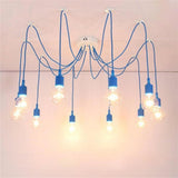 Modern 10 Head Cluster Spider Chandelier DIY Adjustable Industrial LED Pendant Ceiling Light