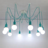 Modern 10 Head Cluster Spider Chandelier DIY Adjustable Industrial LED Pendant Ceiling Light