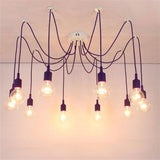 Modern 10 Head Cluster Spider Chandelier DIY Adjustable Industrial LED Pendant Ceiling Light