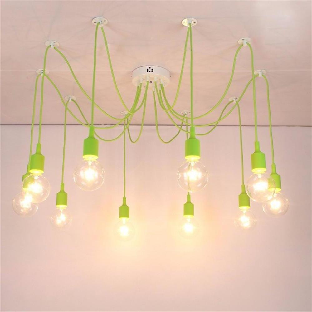 Modern 10 Head Cluster Spider Chandelier DIY Adjustable Industrial LED Pendant Ceiling Light