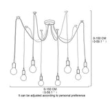 Modern 10 Head Cluster Spider Chandelier DIY Adjustable Industrial LED Pendant Ceiling Light