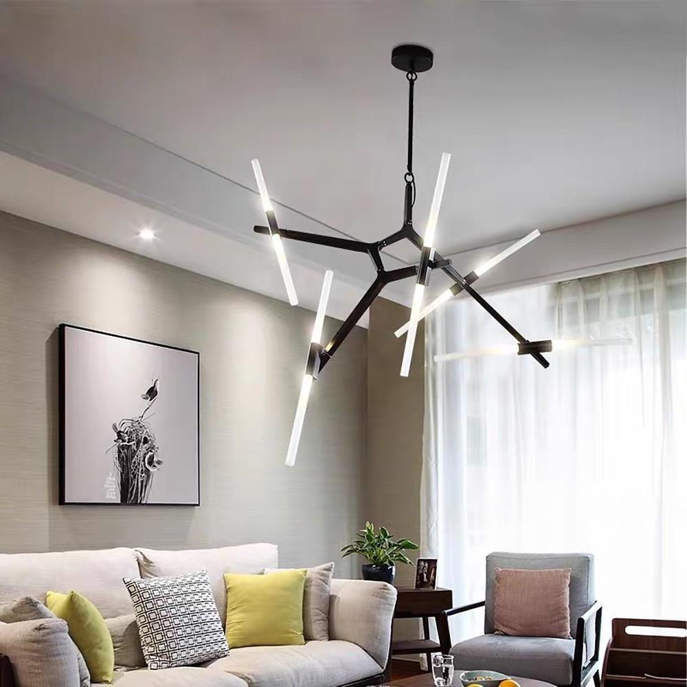 Modern 10 Light Industrial Sputnik Chandelier Glass Globe Pendant Lighting for Living Dining Room