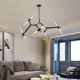 Modern 10 Light Industrial Sputnik Chandelier Glass Globe Pendant Lighting for Living Dining Room
