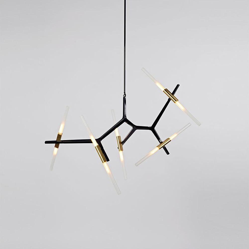 Modern 10 Light Industrial Sputnik Chandelier Glass Globe Pendant Lighting for Living Dining Room