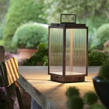 Modern 11 Inch Black Outdoor LED Lantern with Clear Glass Shade Hardwired Portable Garden Light