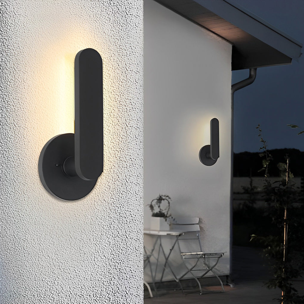 Modern 12 Inch Matte Black Aluminum Armed LED Outdoor Wall Sconce for Exterior Lighting