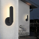 Modern 12 Inch Matte Black Aluminum Armed LED Outdoor Wall Sconce for Exterior Lighting