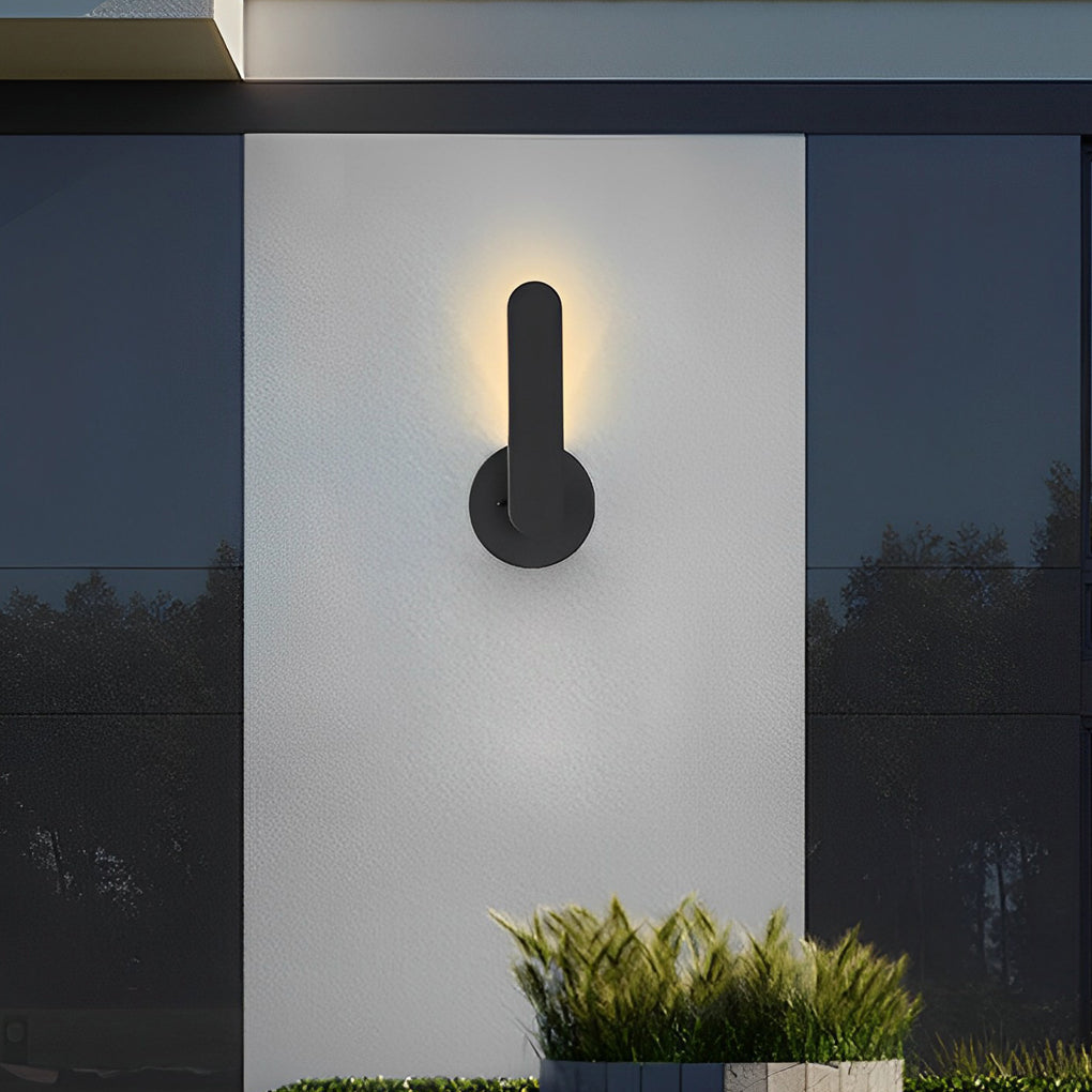 Modern 12 Inch Matte Black Aluminum Armed LED Outdoor Wall Sconce for Exterior Lighting
