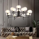 Modern 12 Light Sputnik Chandelier Nordic Metal and Glass Globe Pendant Light