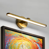 Modern 15.7 Inch LED Linear Bathroom Vanity Light with Pull Cord Switch in Black or Bronze