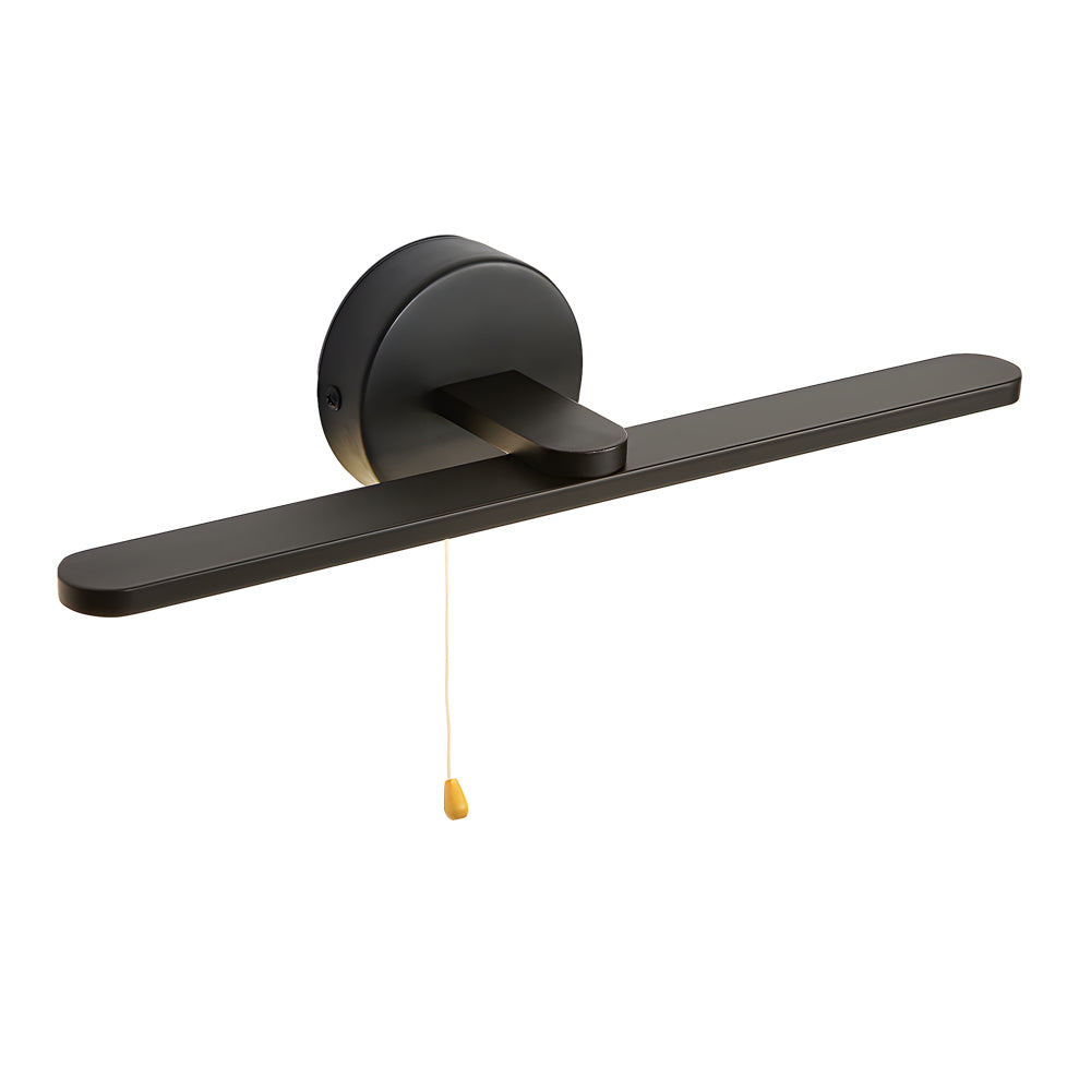 Modern 15.7 Inch LED Linear Bathroom Vanity Light with Pull Cord Switch in Black or Bronze