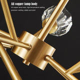 Modern 15 Light Crystal and Copper Sputnik Chandelier Elegant Gold Ceiling Fixture