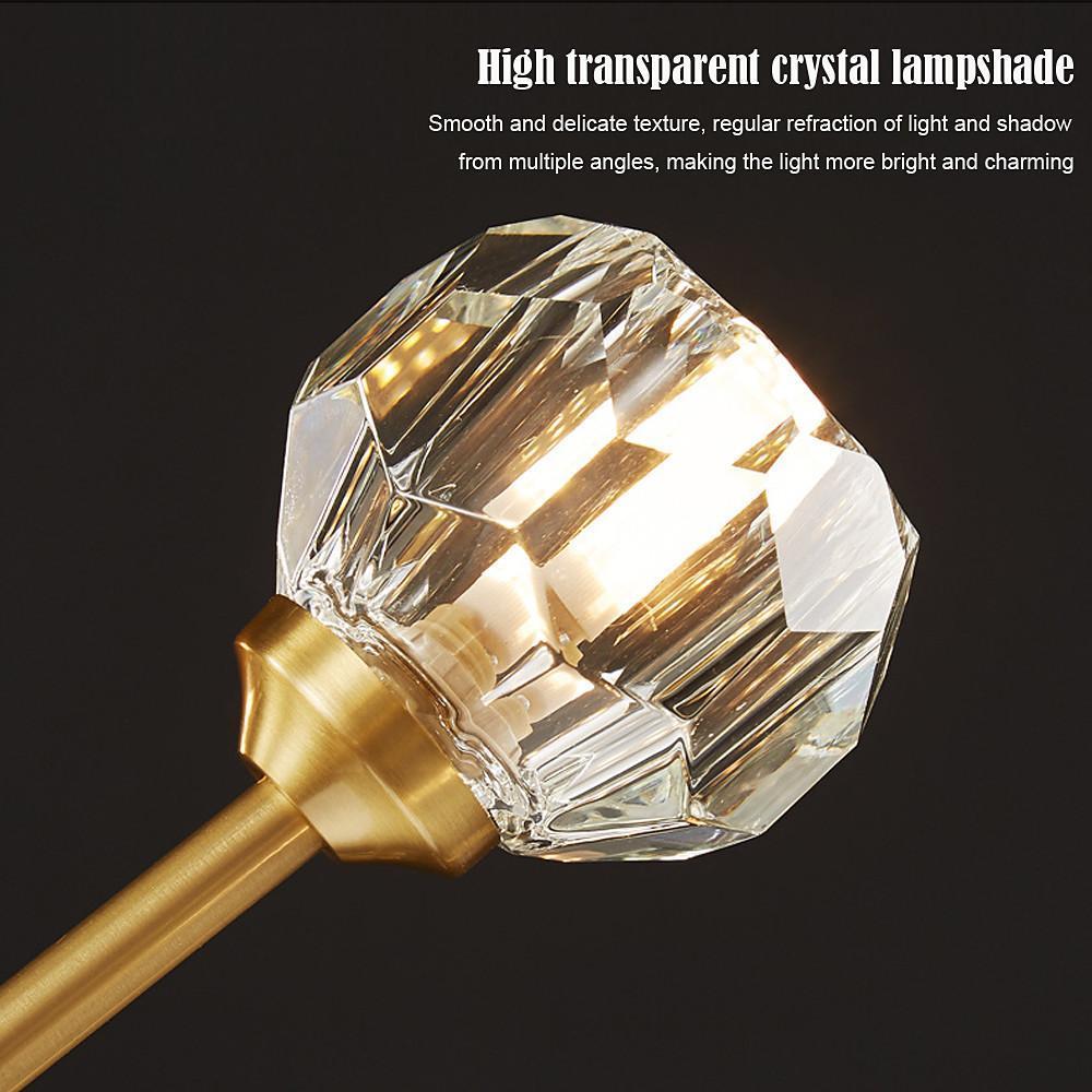 Modern 15 Light Crystal and Copper Sputnik Chandelier Elegant Gold Ceiling Fixture