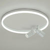 Modern 16 Inch Dimmable Round Ceiling Flush Mount Light with Dual Adjustable Track Spotlights and PMMA Lampshade