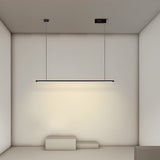 Modern 16 Inch Geometric LED Pendant Light Black Adjustable Hanging Lamp for Dining Room and Office