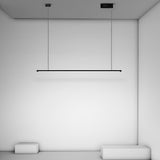 Modern 16 Inch Geometric LED Pendant Light Black Adjustable Hanging Lamp for Dining Room and Office