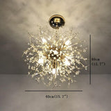 Modern 16 Inch Mini Globe Dandelion Chandelier 8 Light Electroplated Metal LED Pendant Lamp