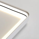 Modern 16 Inch Square Flush Mount Ceiling Light Dimmable LED with Dual Rotatable Spotlights