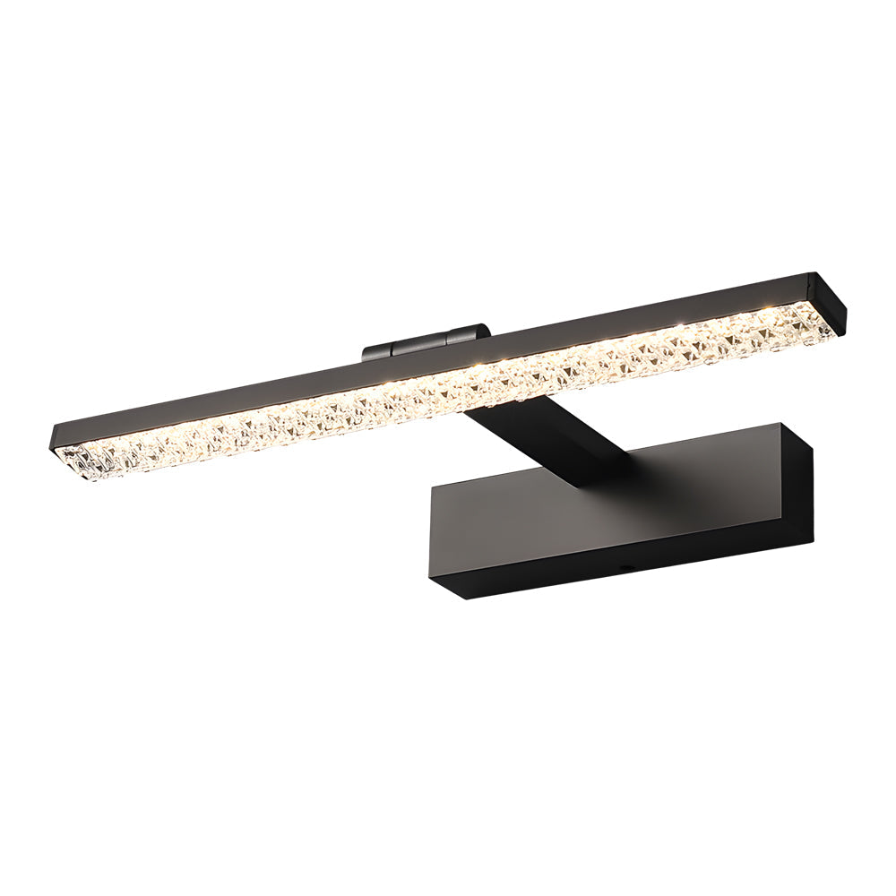 Modern 160 Degree Rotating LED Bathroom Vanity Light with Crystal Effect Acrylic Shade and Color Dimming
