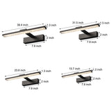 Modern 160 Degree Rotating LED Bathroom Vanity Light with Crystal Effect Acrylic Shade and Color Dimming
