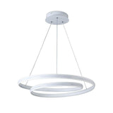 Modern 18 Inch White Spiral LED Pendant Light Dimmable Adjustable Hanging Ceiling Fixture