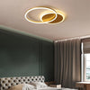 Modern 2 Ring LED Dimmable Flush Mount Ceiling Light Fixture for Living Room and Bedroom