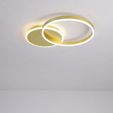 Modern 2 Ring LED Dimmable Flush Mount Ceiling Light Fixture for Living Room and Bedroom