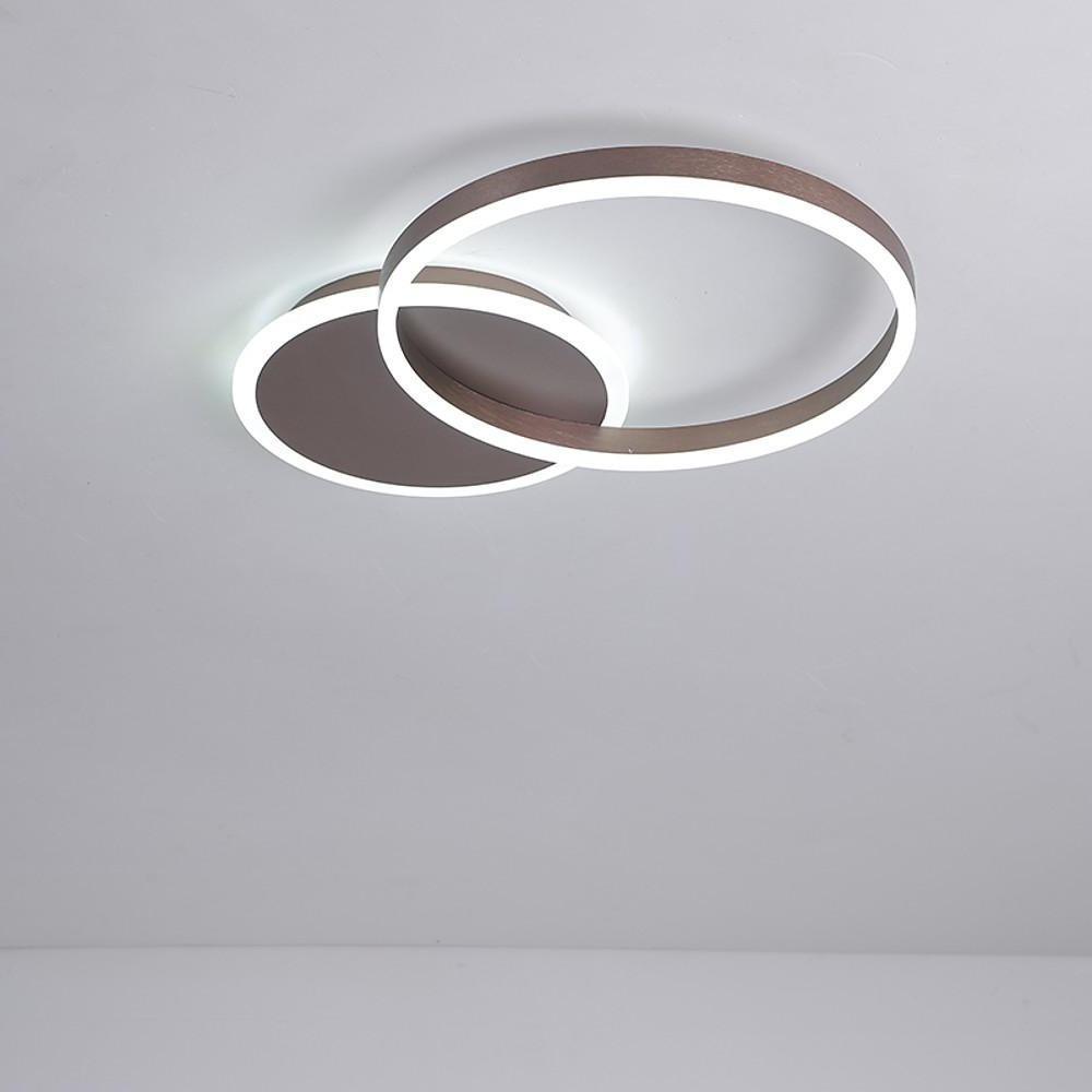 Modern 2 Ring LED Dimmable Flush Mount Ceiling Light Fixture for Living Room and Bedroom