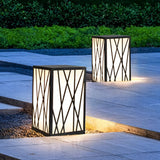 Modern 20W LED Solar Post Lights Square Waterproof Outdoor Pathway Lighting for Garden and Yard