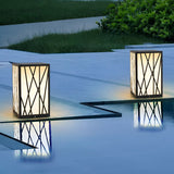 Modern 20W LED Solar Post Lights Square Waterproof Outdoor Pathway Lighting for Garden and Yard