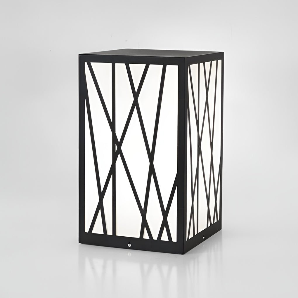 Modern 20W LED Solar Post Lights Square Waterproof Outdoor Pathway Lighting for Garden and Yard