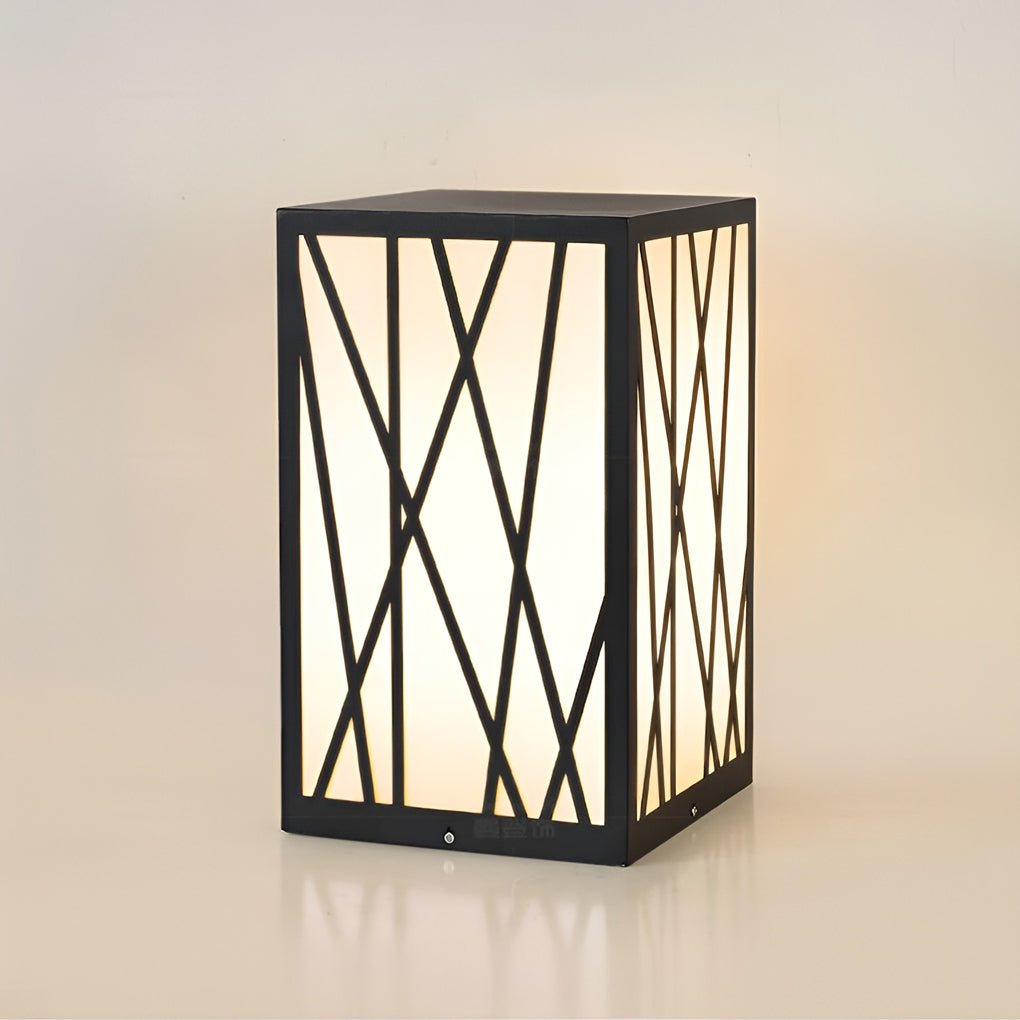 Modern 20W LED Solar Post Lights Square Waterproof Outdoor Pathway Lighting for Garden and Yard